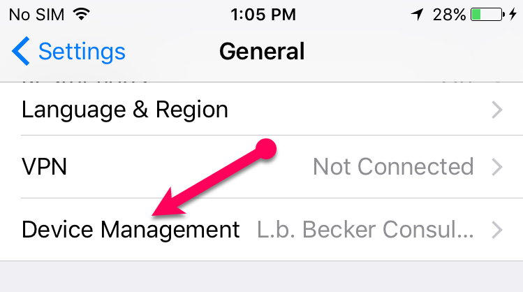 iPhone device management