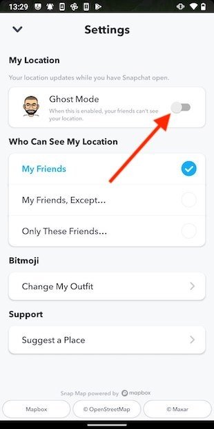 How to Turn Off Location on Snapchat